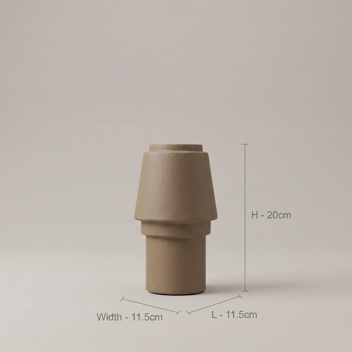 Beige Tiered Ceramic Flower Vase by Zodiya