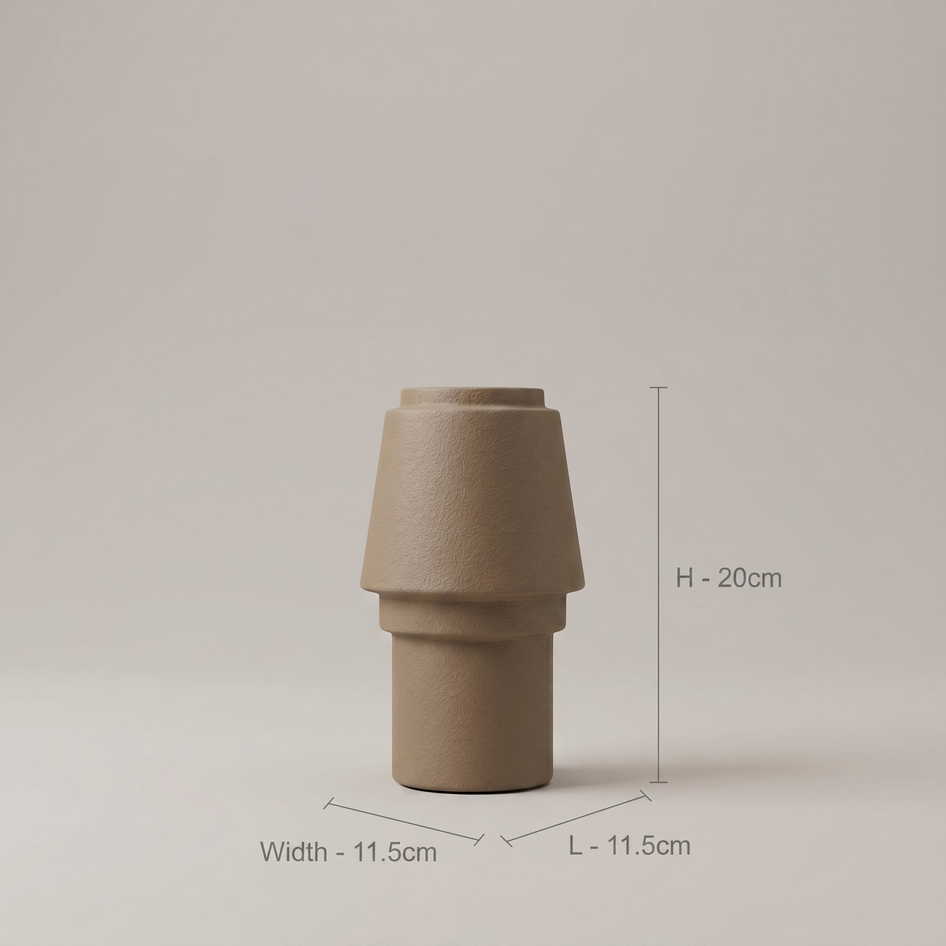 Matte Taupe Ceramic Flower Vase by Zodiya-2