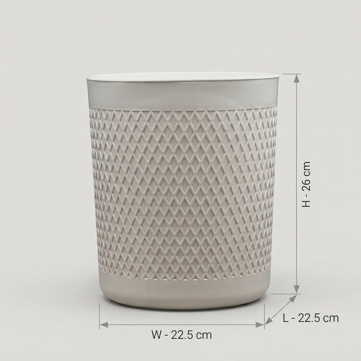 Grey Plastic Dustbin by Zodiya