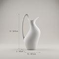 Matte White Ceramic Pitcher Vase by Zodiya
