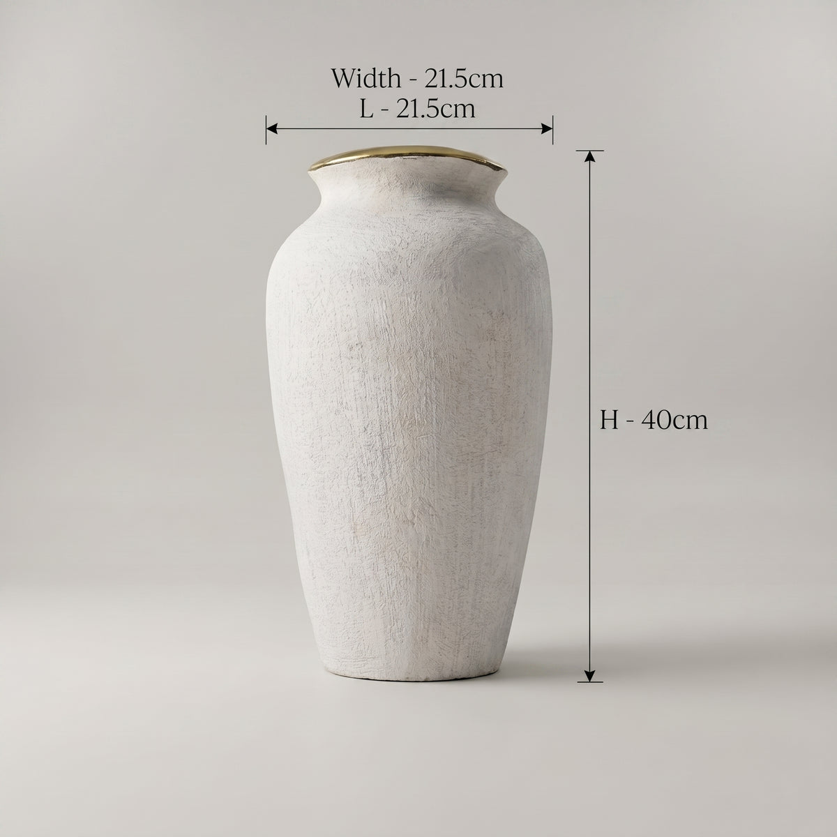 White Ceramic Flower Vase (large) by Zodiya
