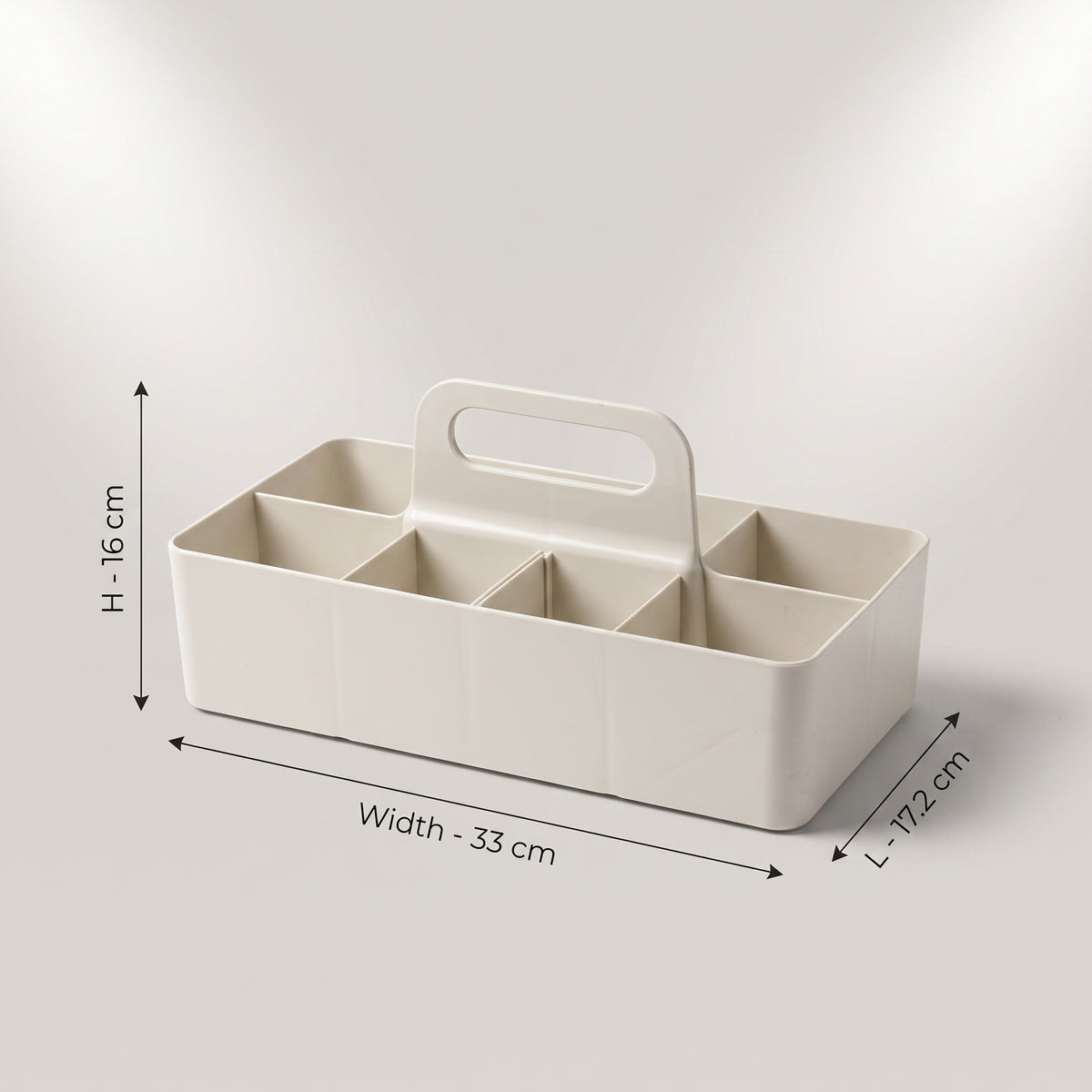 Off White 6 compartment Multi organizer with handle By Zodiya