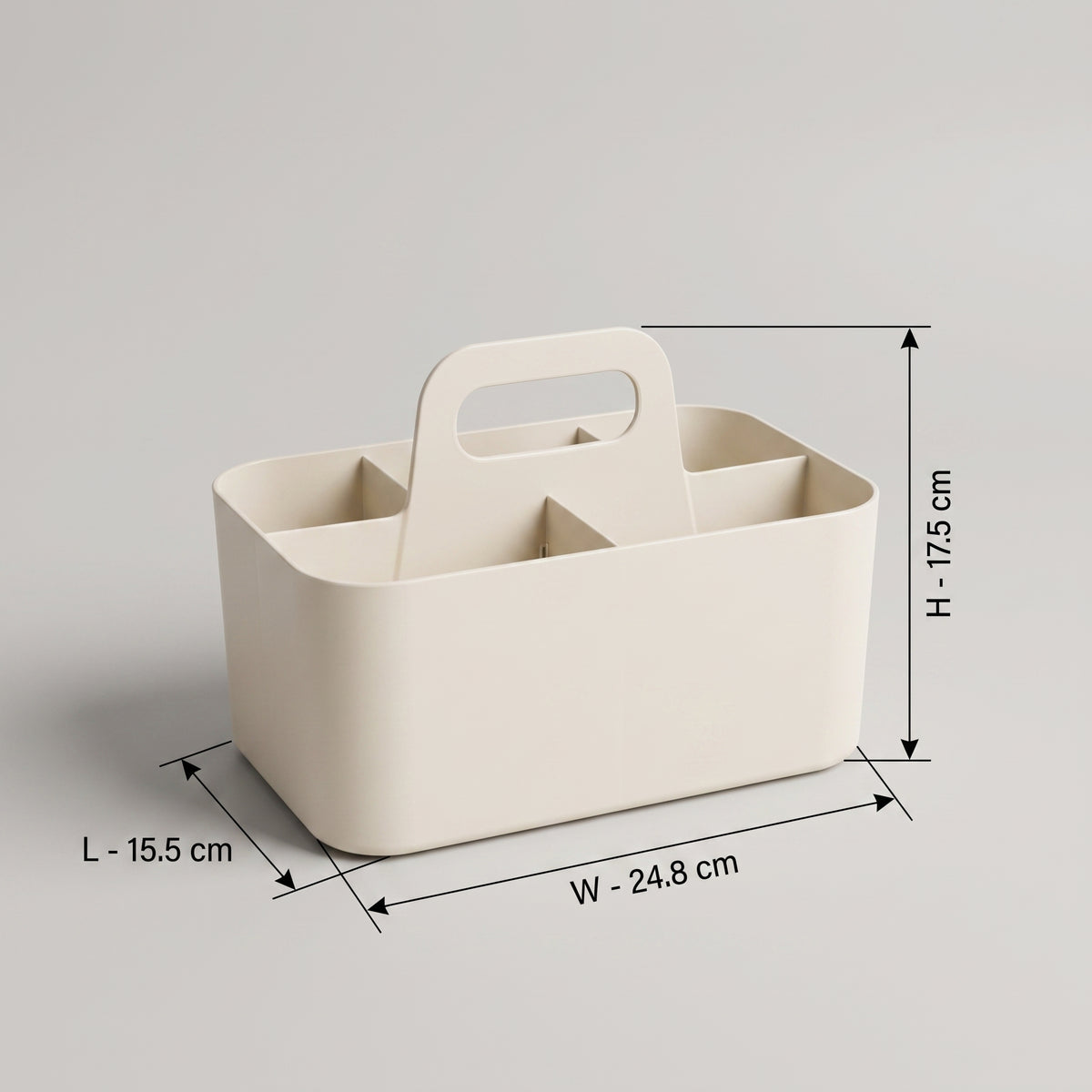 Cream 4 compartments Multi organizer with handle By Zodiya