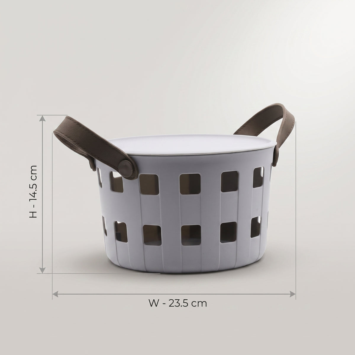 Grey Multipurpose Organiser Basket with lid By Zodiya