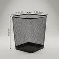 Large Black Metal Square Dustbin By Zodiya