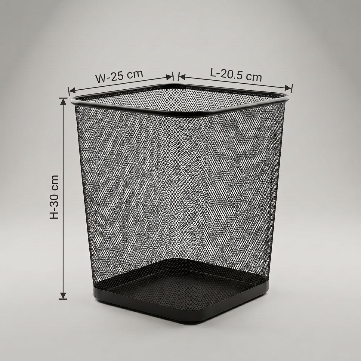 Large Black Metal Square Dustbin By Zodiya