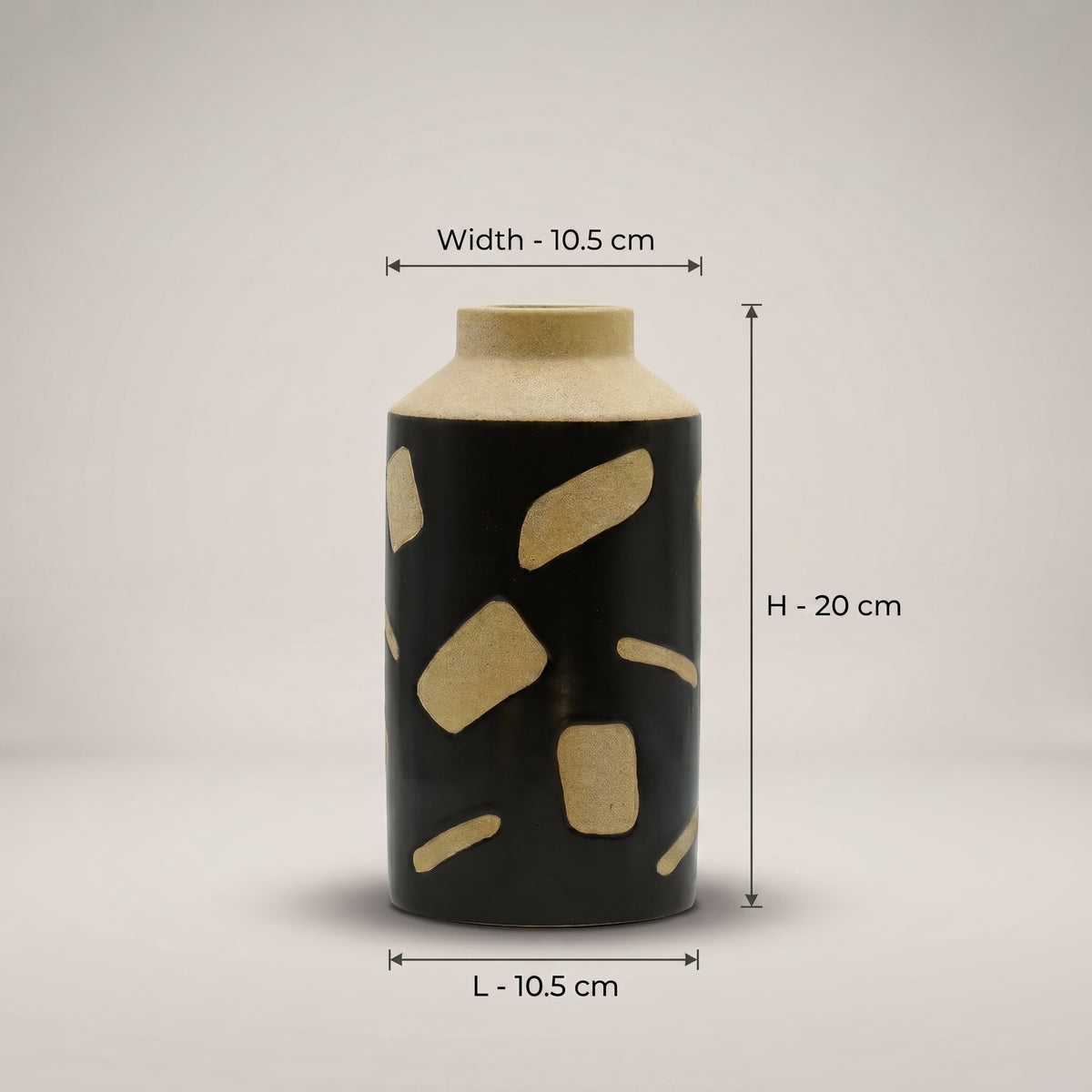 Beige and Brown Ceramic Flower Vase By Zodiya