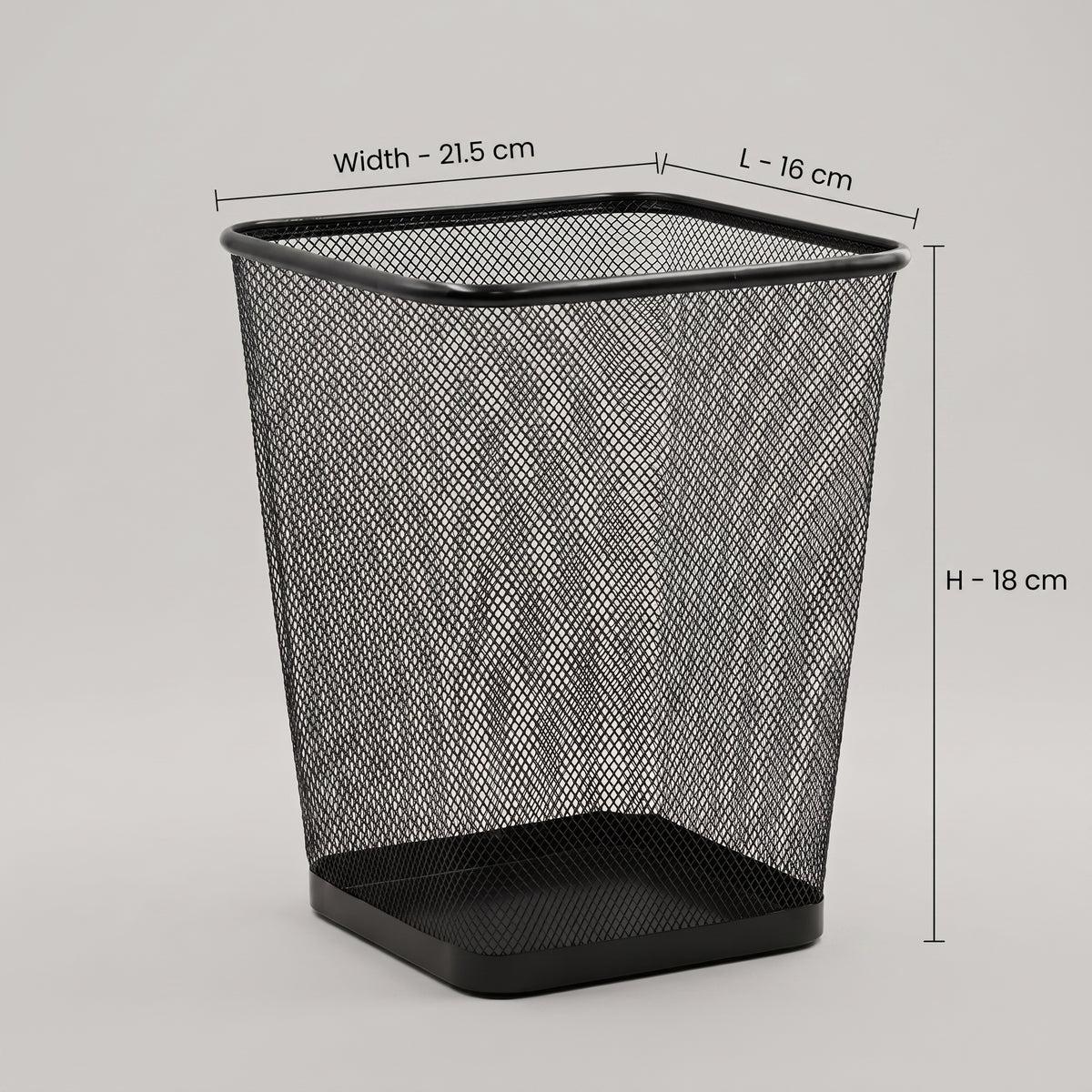 Black Square Metal Dustbin By Zodiya