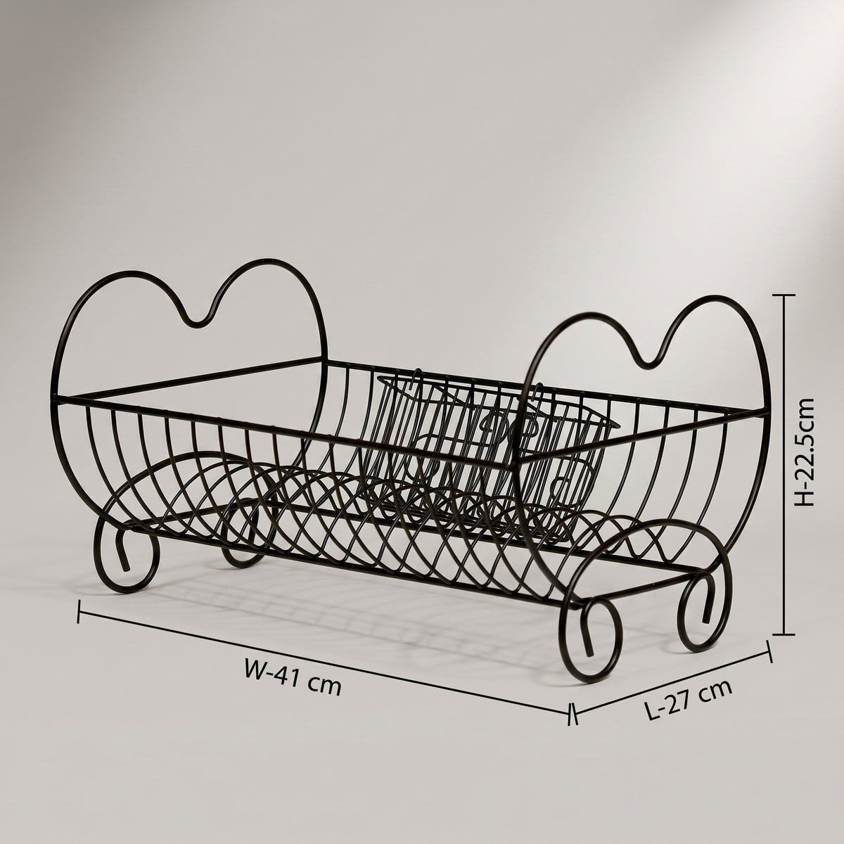 Black Metal Counter Top Dish Rack By Zodiya
