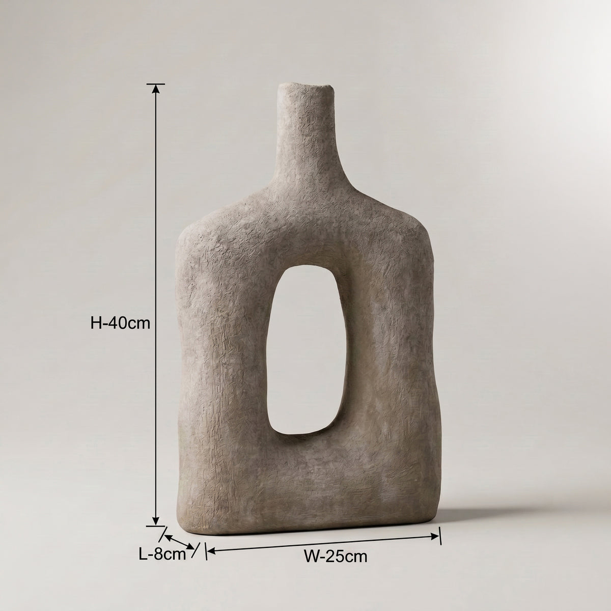 Beige Ceramic Flower Vase (medium) By Zodiya