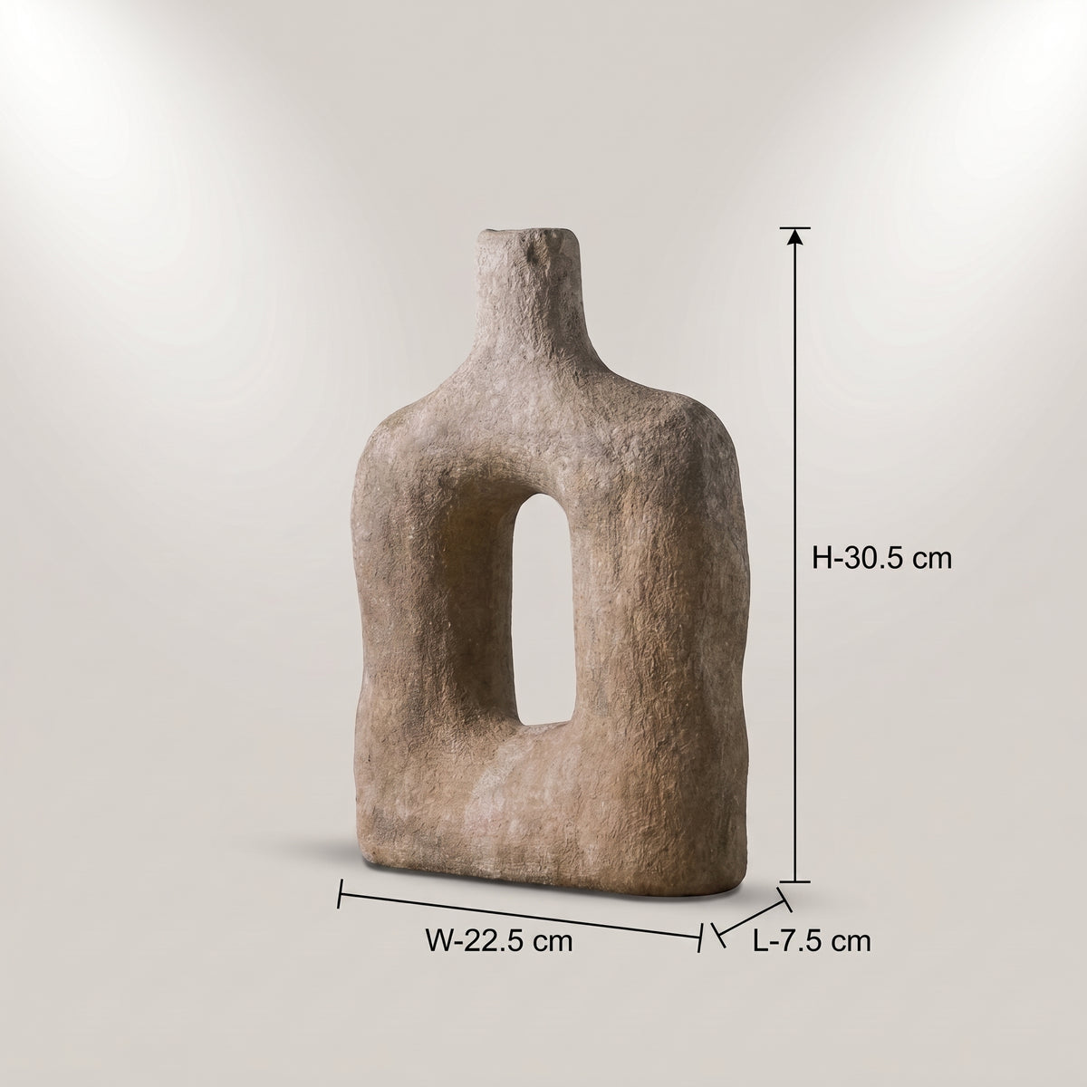 Small Beige Ceramic Flower Vase By Zodiya
