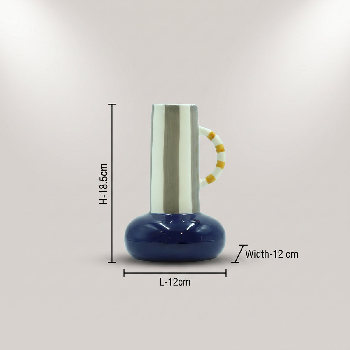 Navy Blue Ceramic Flower Vase By Zodiya
