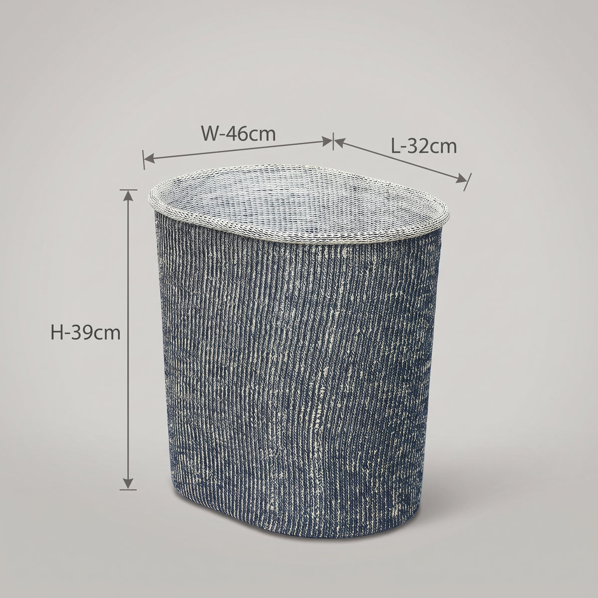 Grey Round Fabric Laundry Basket by Zodiya