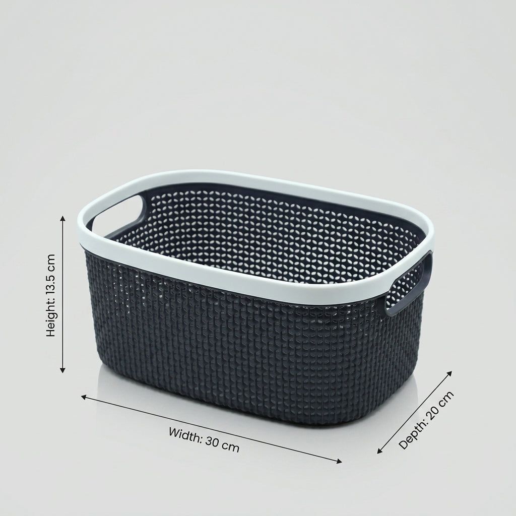 Black Multipurpose Organiser Basket by Zodiya