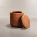 Nora Orange Ottoman Stool with Storage by Zodiya