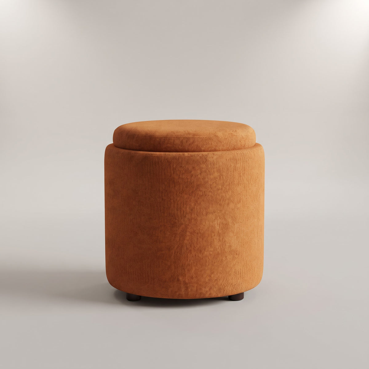 Nora Orange Ottoman Stool with Storage by Zodiya