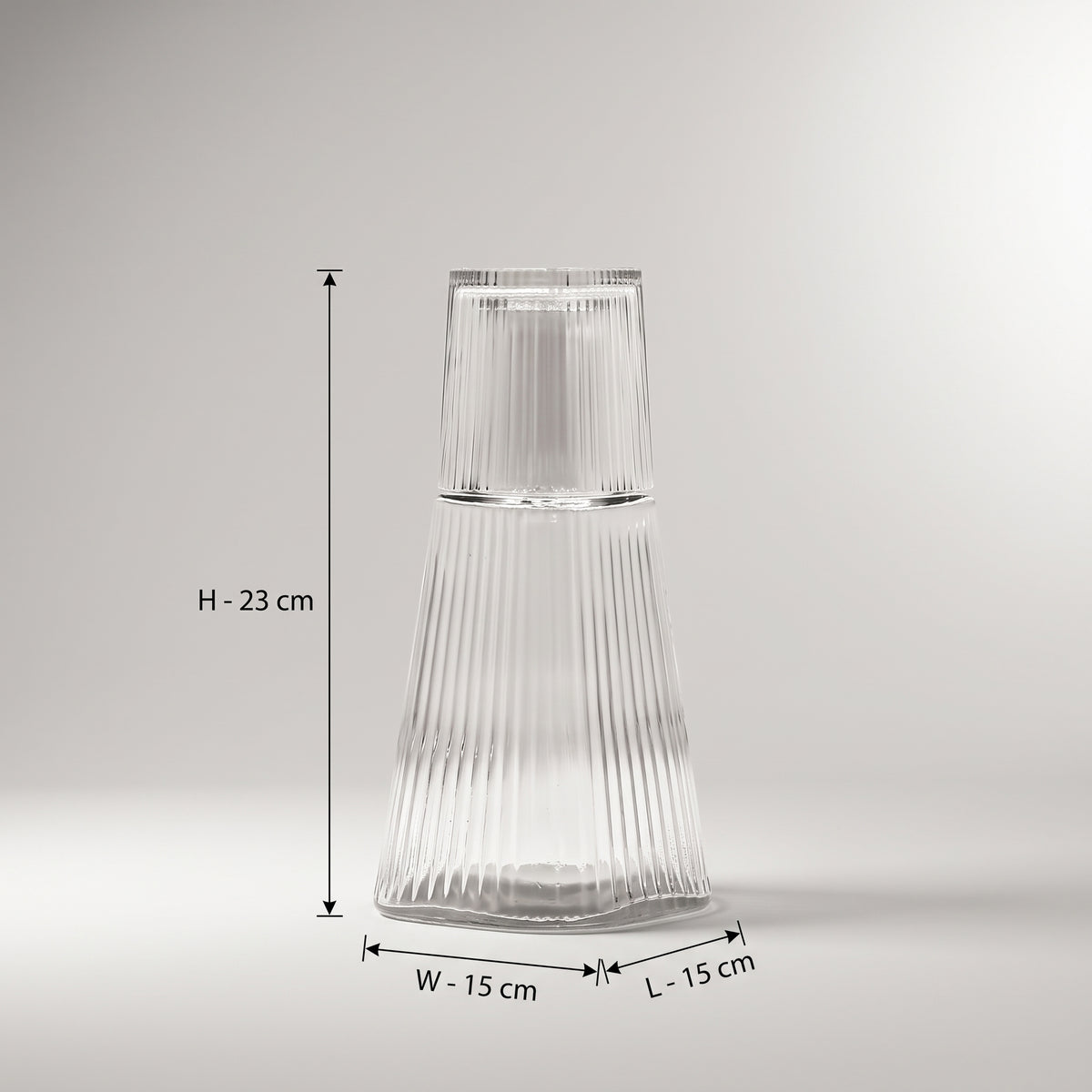 Conical Glass Jar with Cup By Zodiya