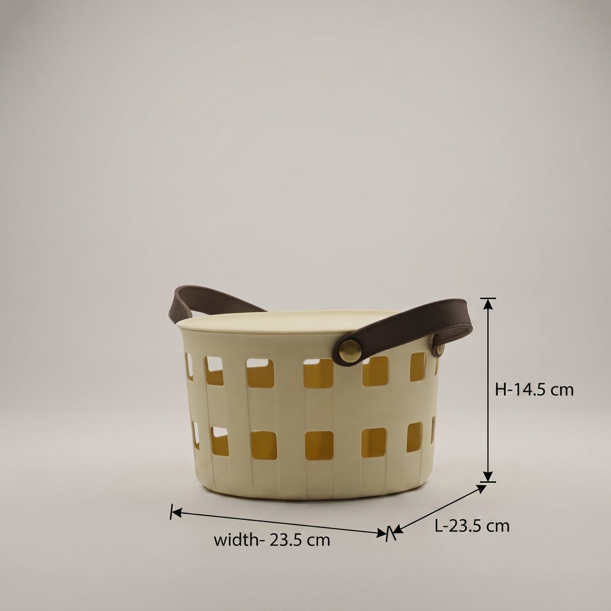 Cream Multipurpose Organiser Basket with lid By Zodiya