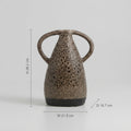 Glittery Brown Ceramic Flower Vase with Handle by Zodiya