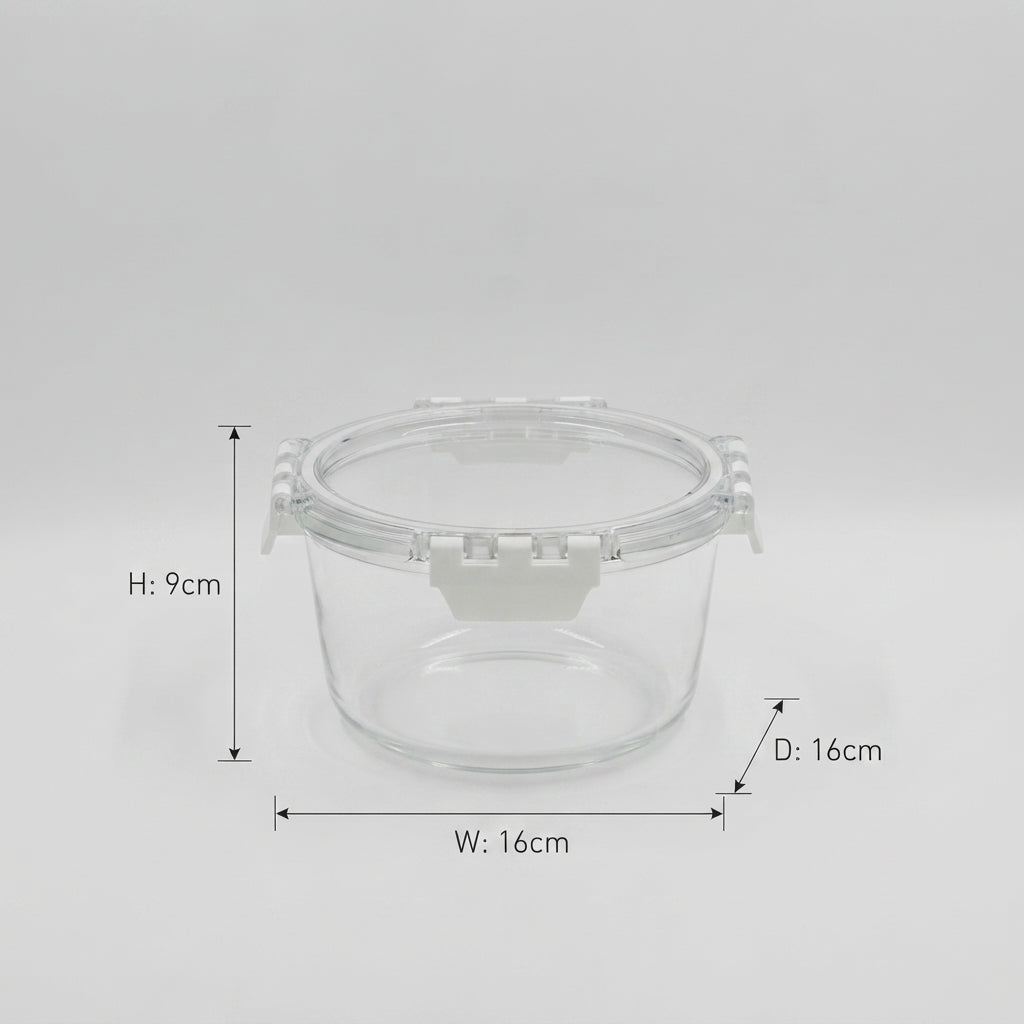 800 ml Round Glass Food Storage Container Box by Zodiya