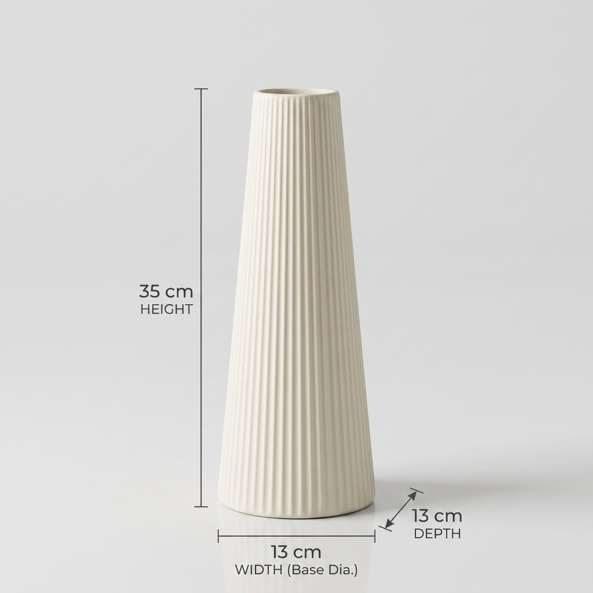 Cream Textured Ceramic Flower Vase By Zodiya