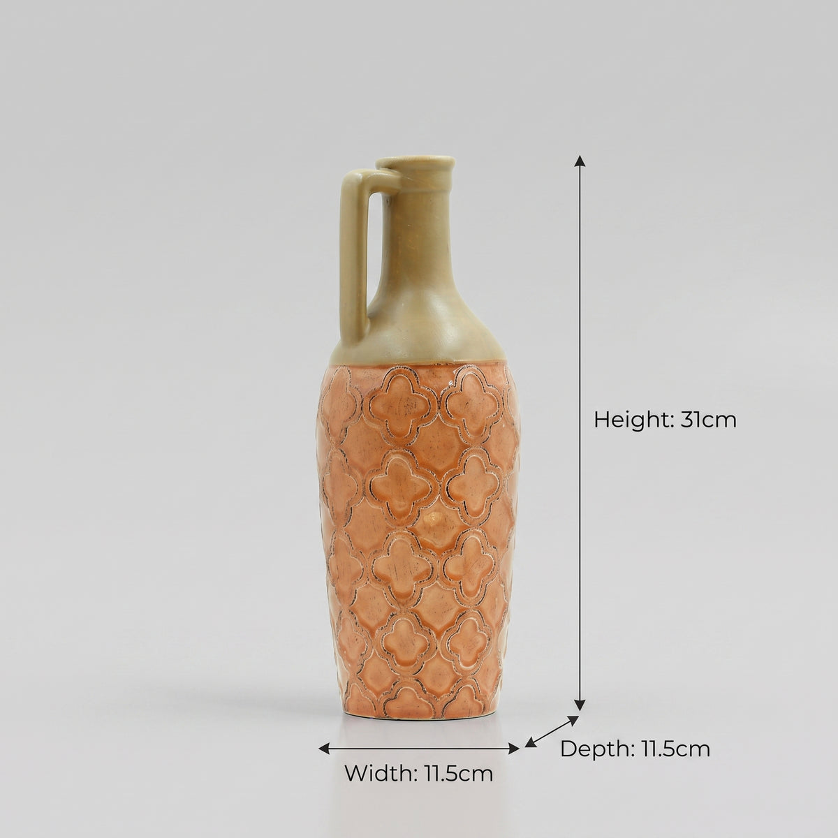 Brown And Orange Ceramic Flower Vase By Zodiya