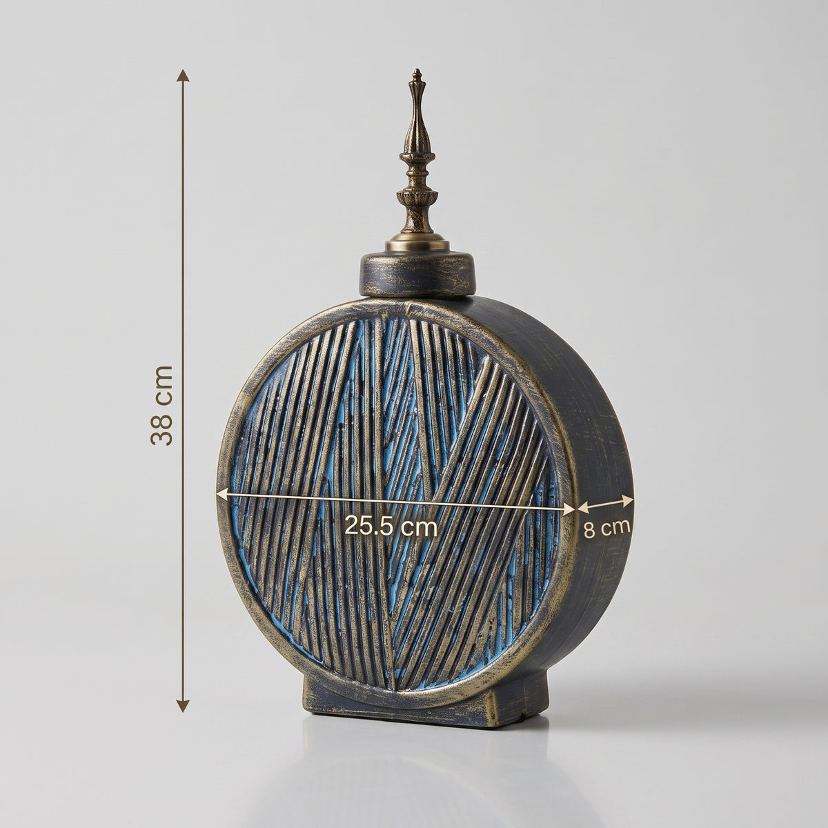 Antique Bronze Round Decor with Spindle Finial by Zodiya