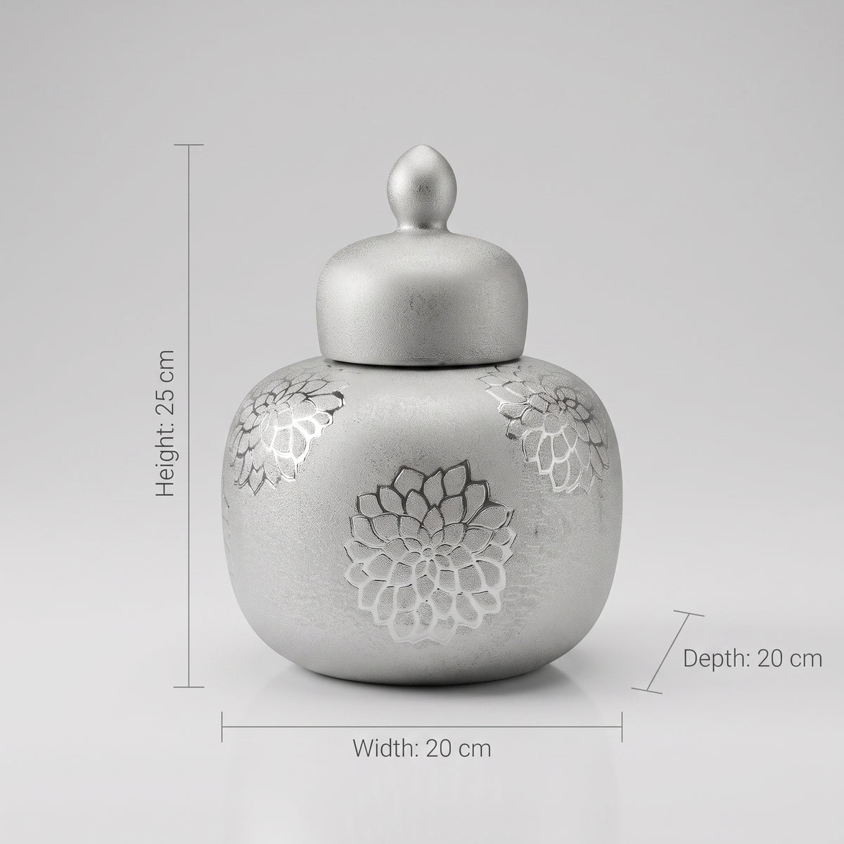 Small Silver Grey Ceramic Lidded Jar Vase By Zodiya