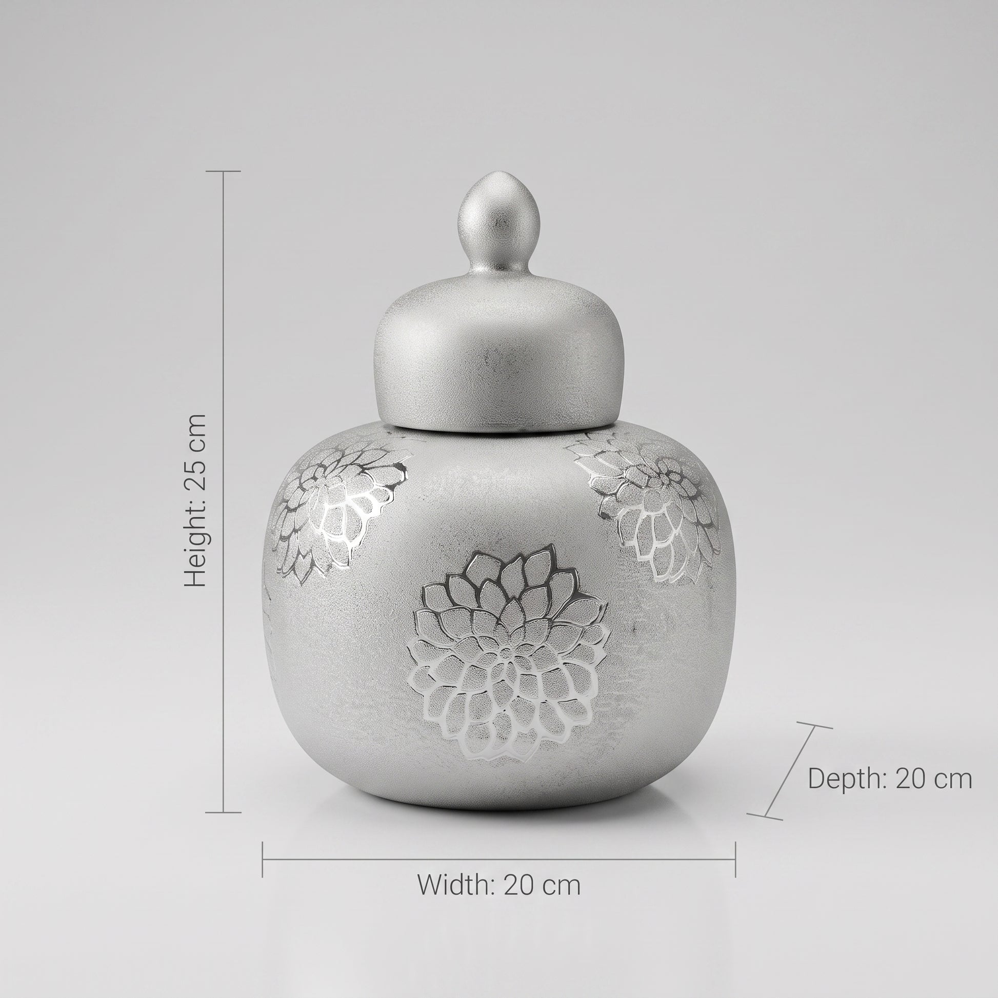 Small Silver Grey Ceramic Lidded Jar Vase By Zodiya-2