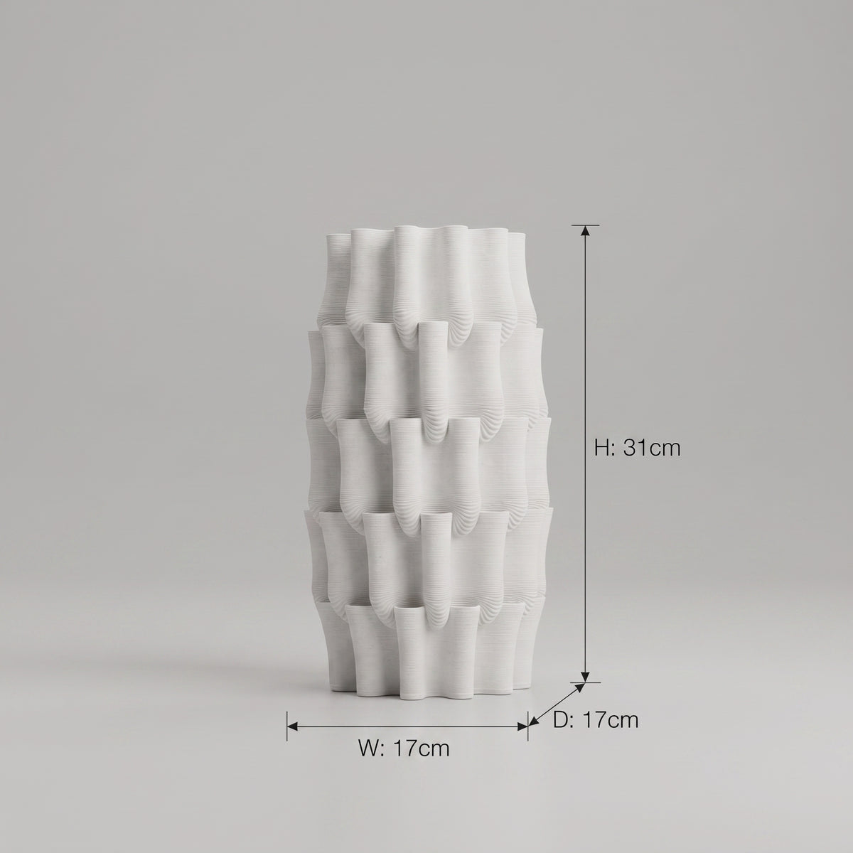White Ceramic Flower Vase By Zodiya