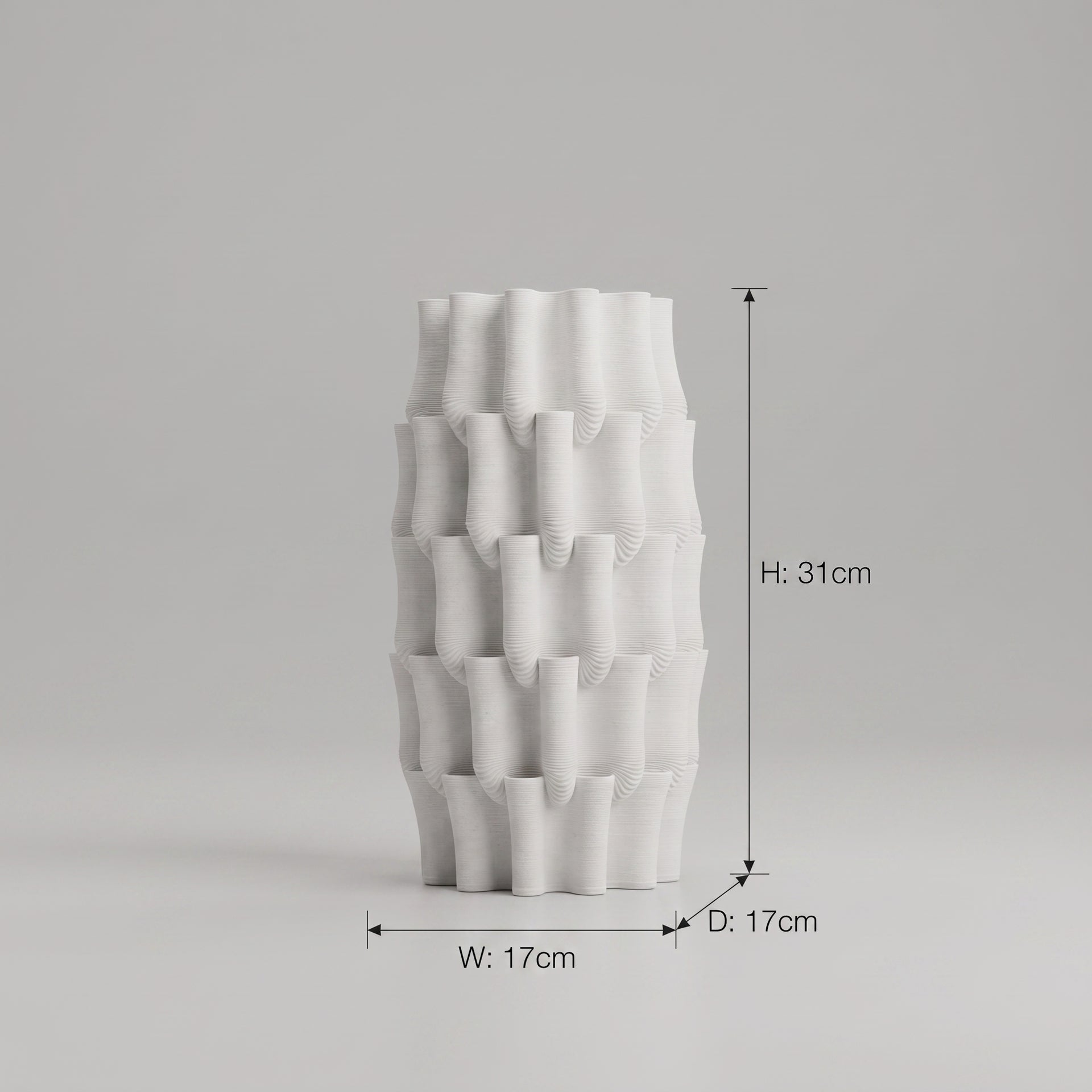 White Ceramic Flower Vase By Zodiya