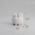 White Ribbed Ceramic Flower Vase By Zodiya