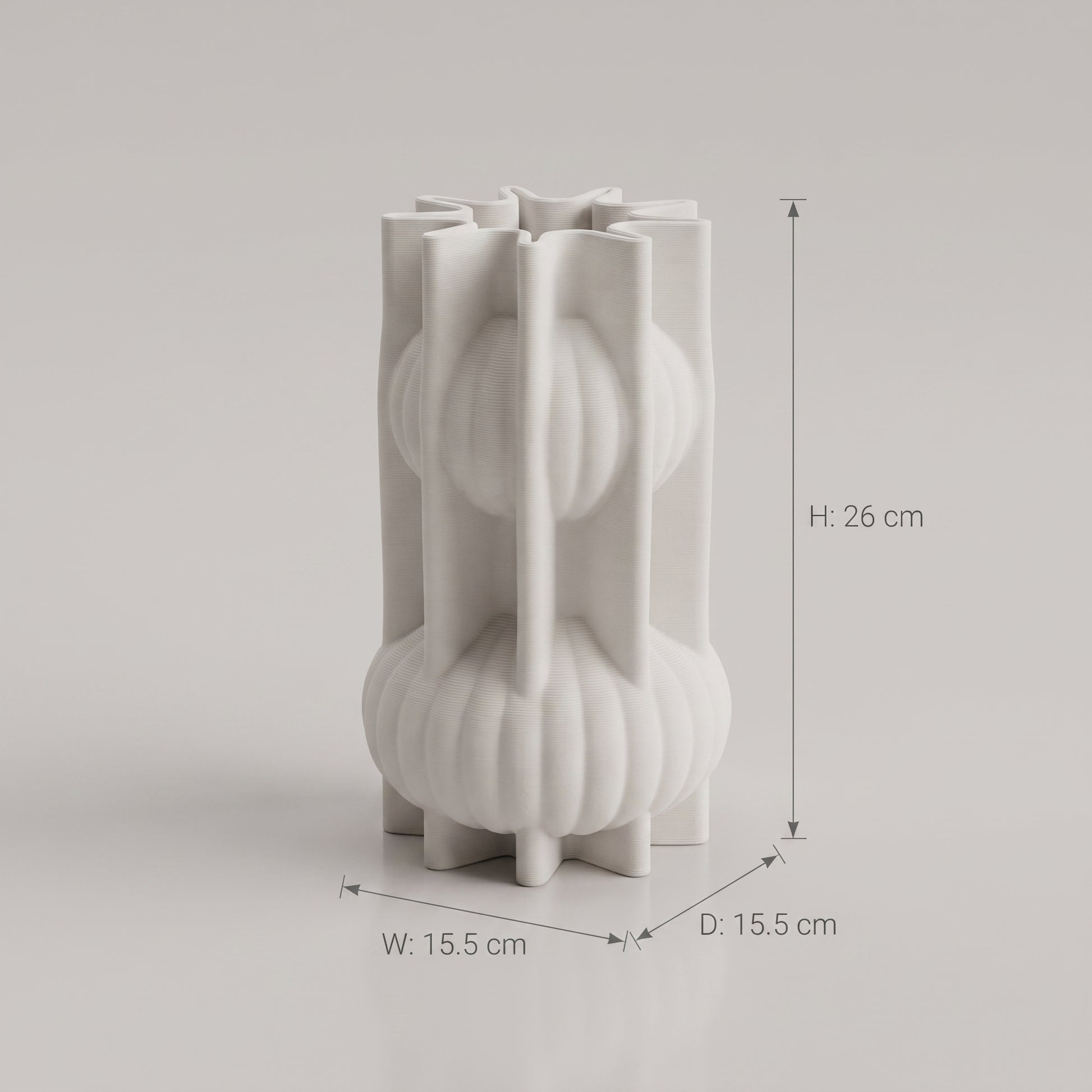 White Ceramic Flower Vase By Zodiya-2
