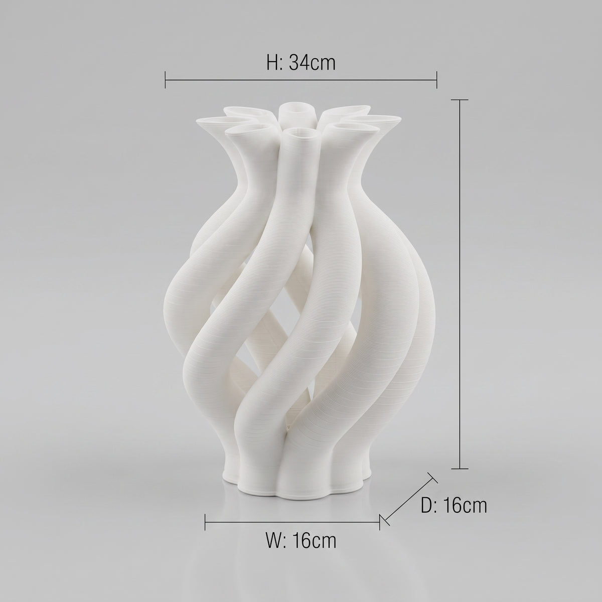 White Ceramic Flower Vase By Zodiya