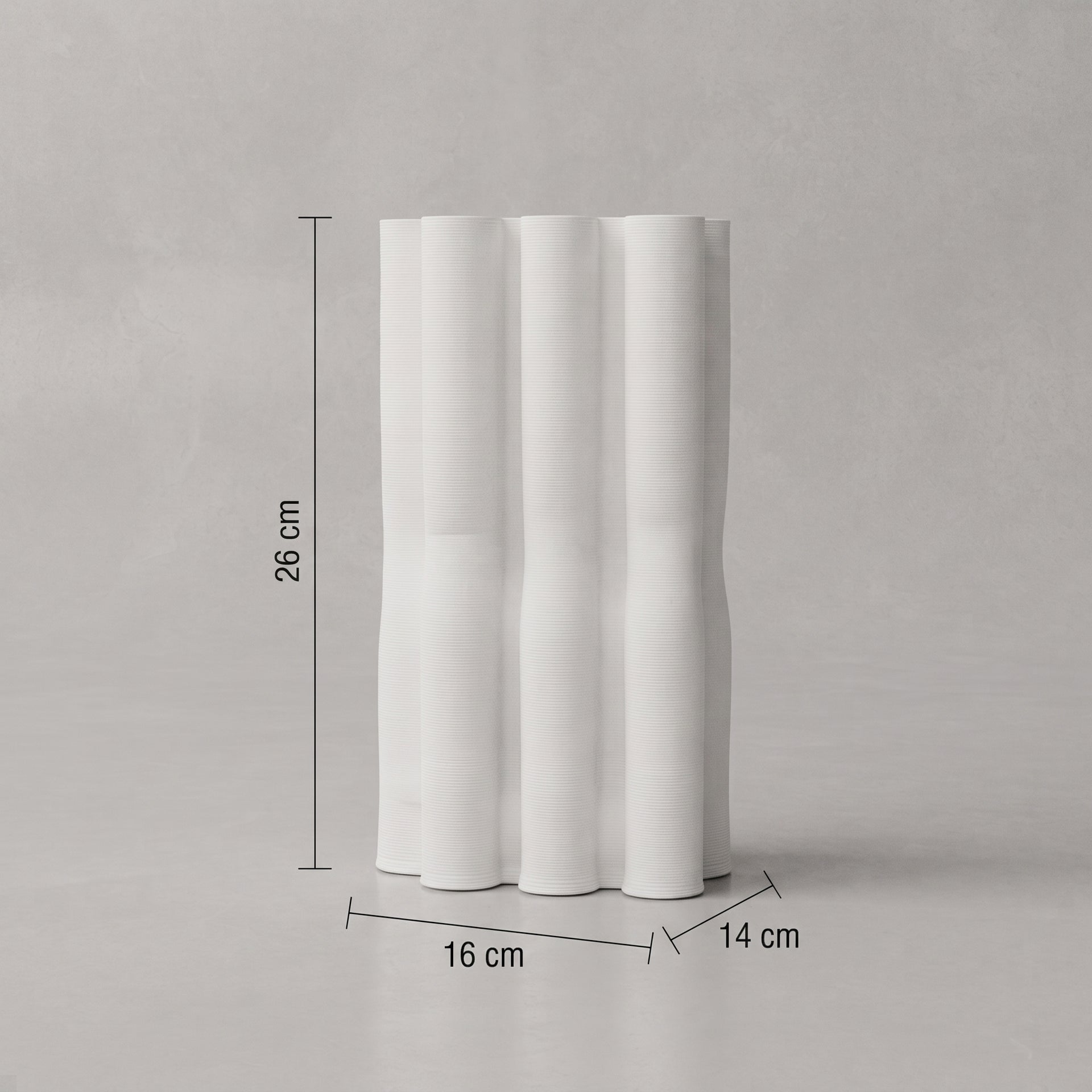White Small Ceramic Wavy Contour Flower Vase By Zodiya