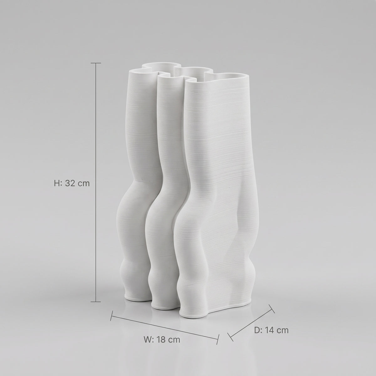 White Wavy Ceramic Flower Vase By Zodiya