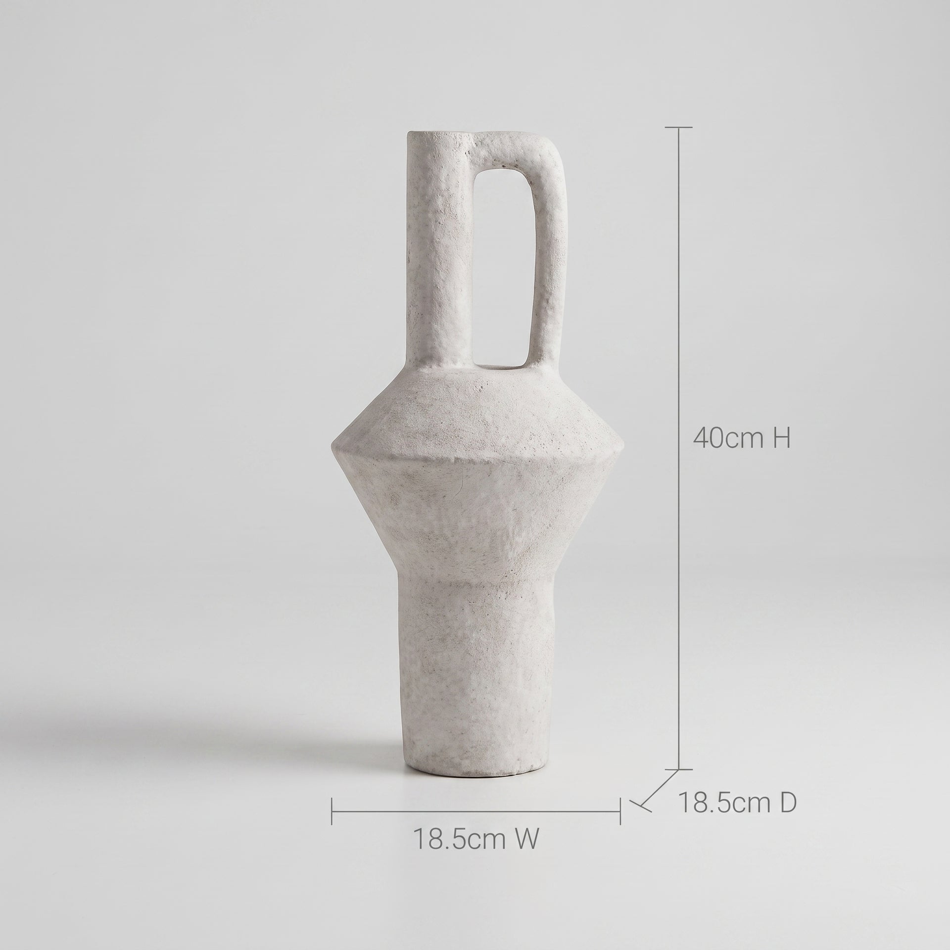 White Earthy Ceramic Vase By Zodiya
