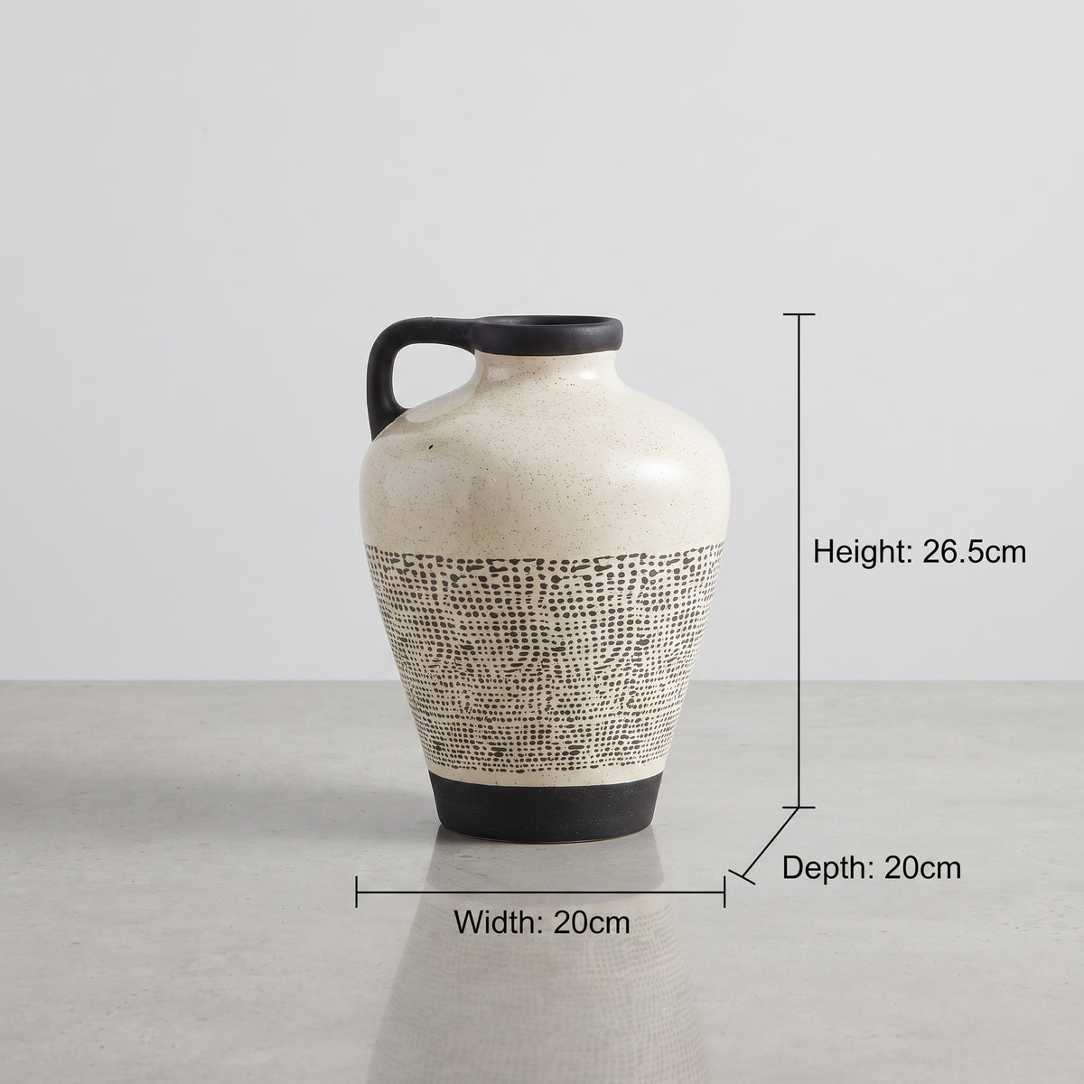 Black And White Large Ceramic Vase By Zodiya