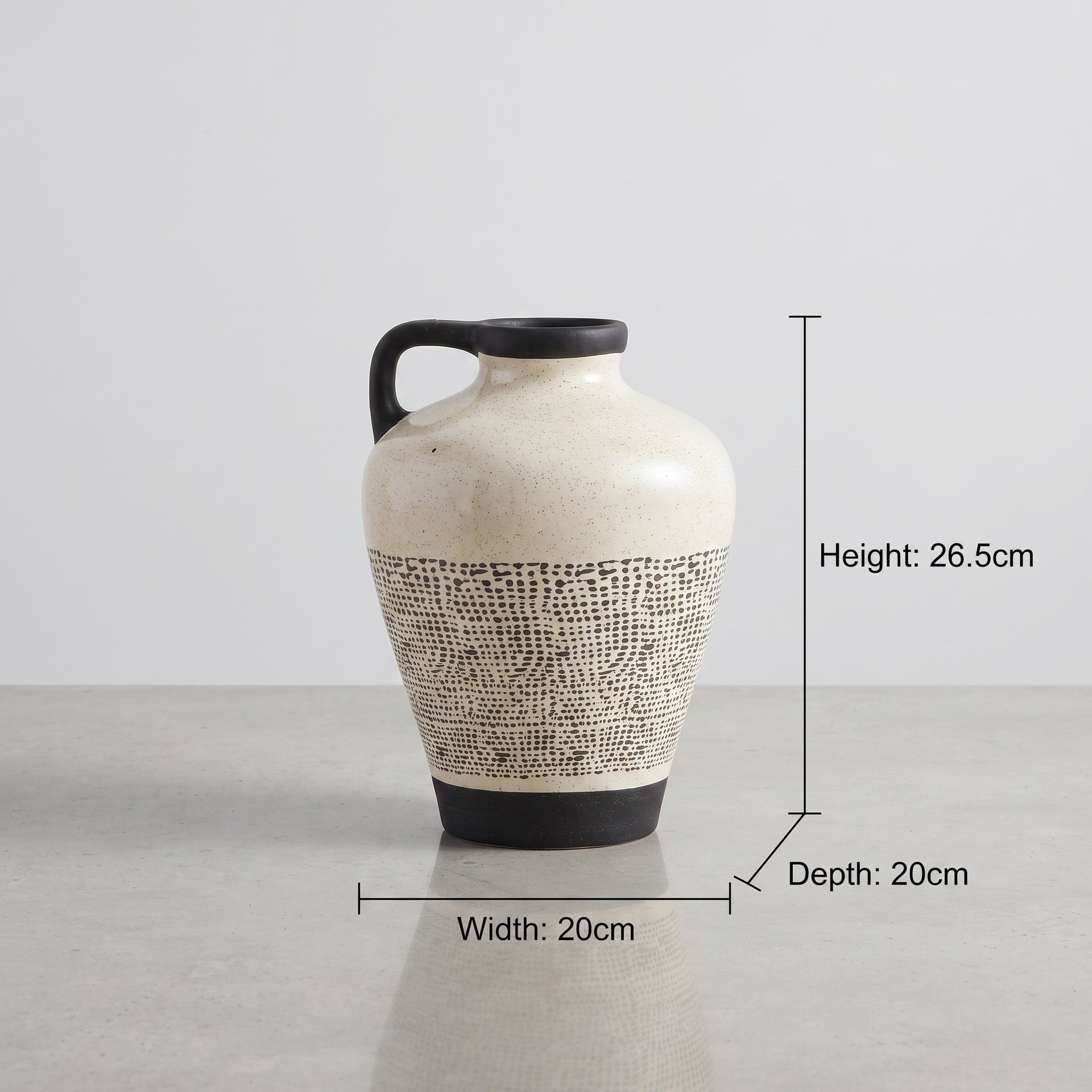 Black And White Large Ceramic Vase By Zodiya