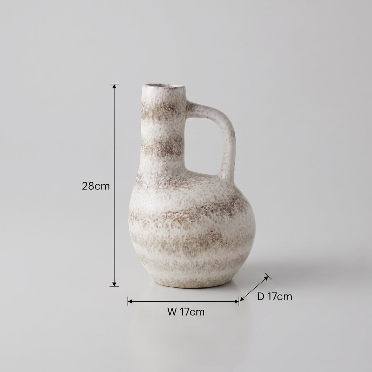 Brown and White Ceramic Vase By Zodiya