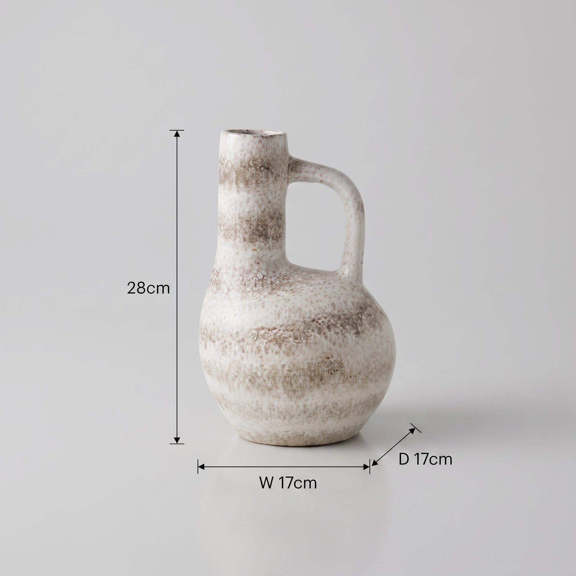 Brown and White Ceramic Vase By Zodiya