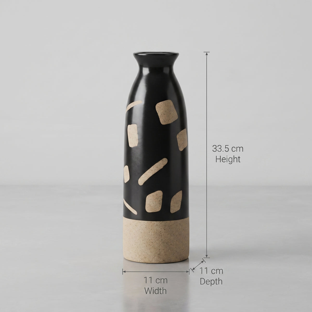 Black Ceramic Flower Vase (small) by Zodiya