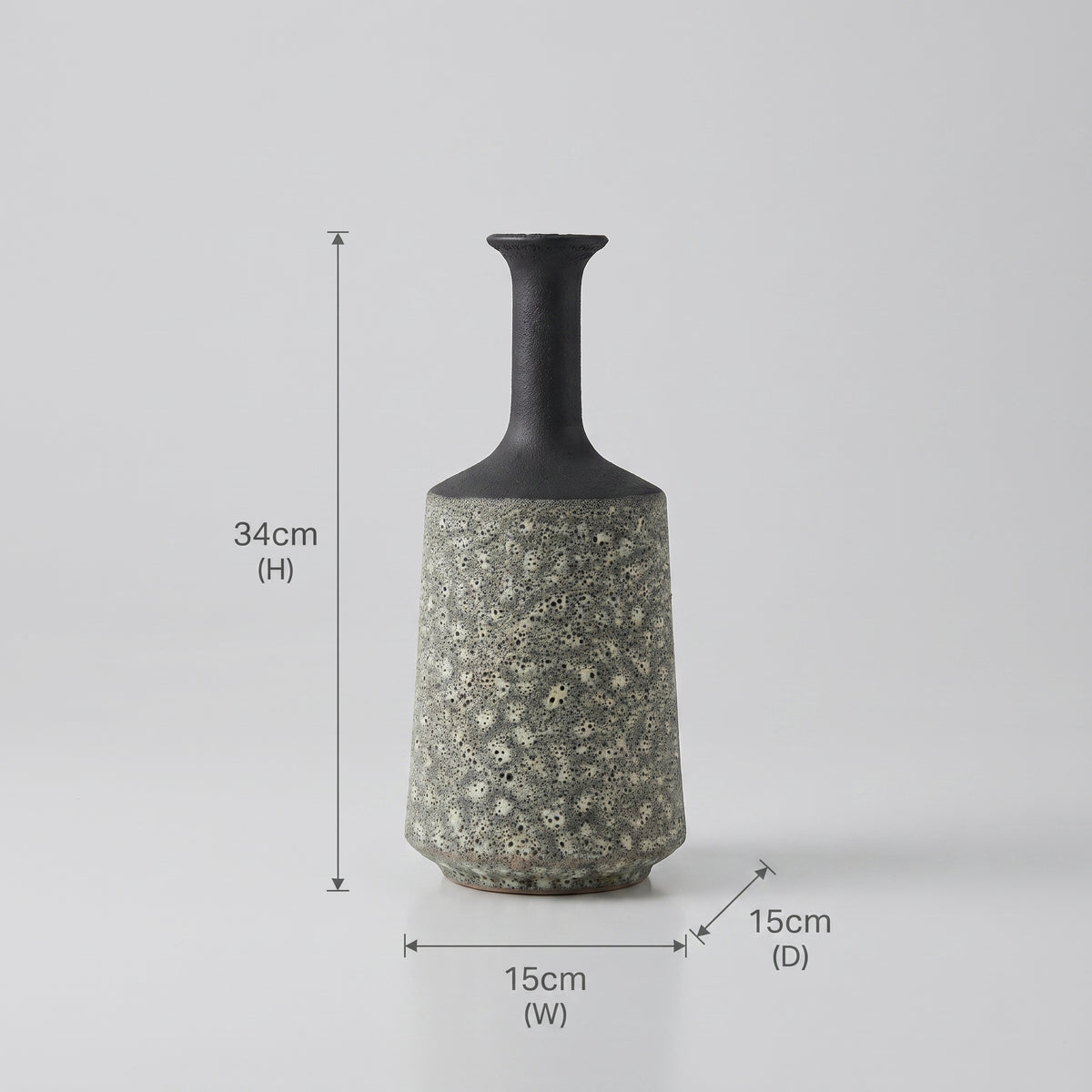 Black and White Large Ceramic Flower Vase by Zodiya