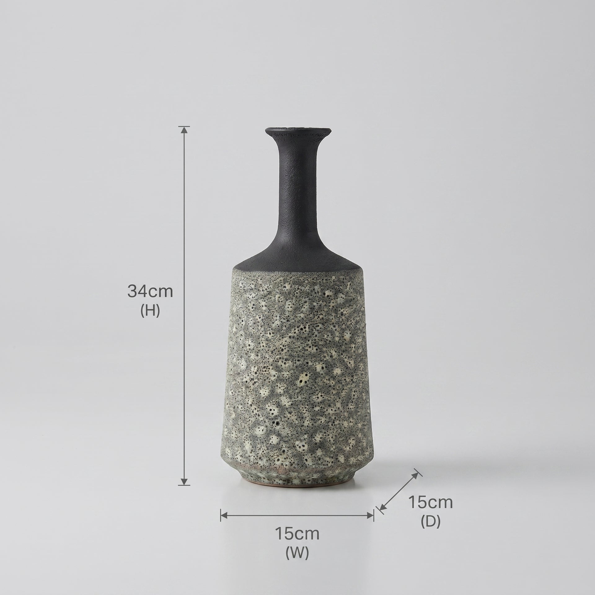 Black and White Large Ceramic Flower Vase by Zodiya