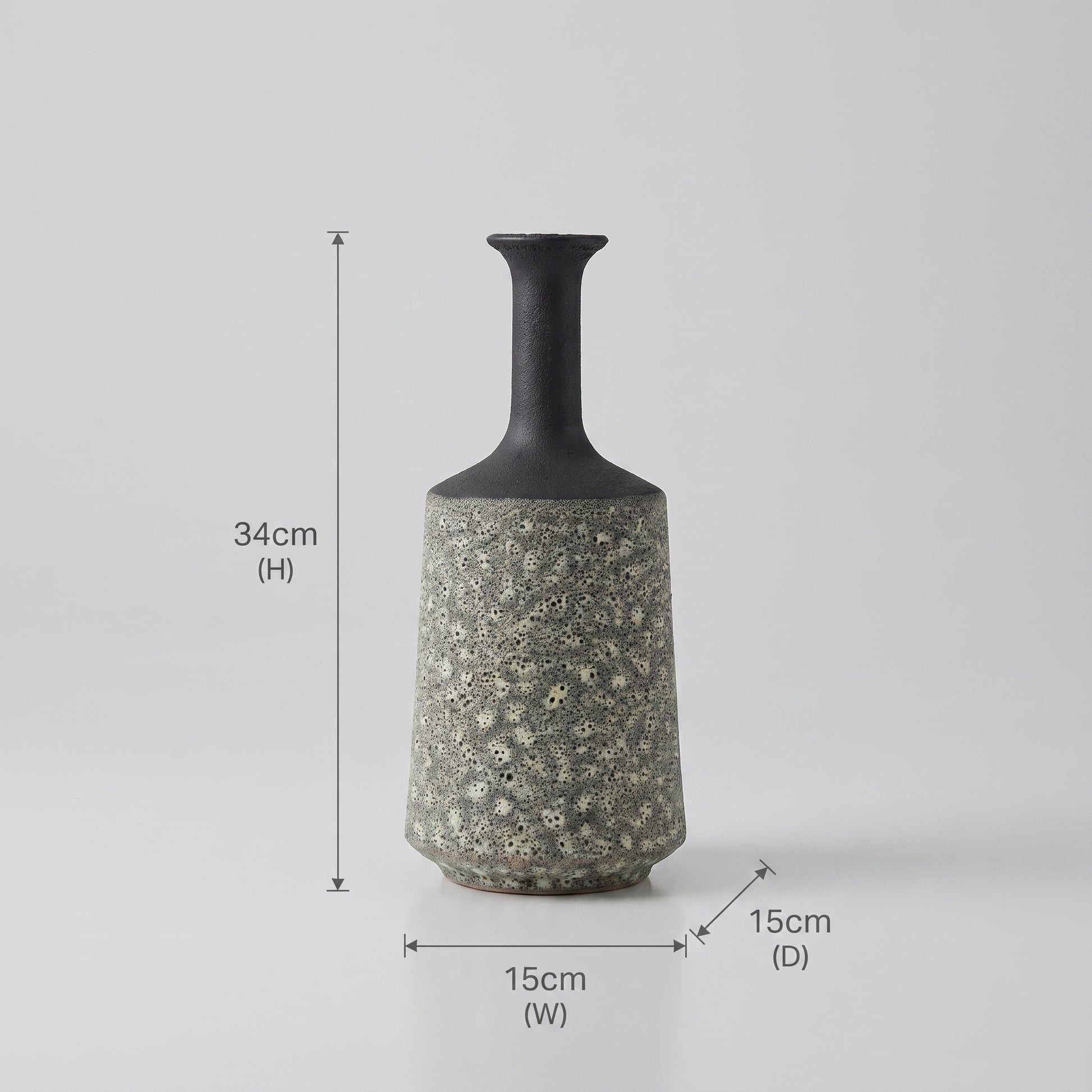 Black and White Large Ceramic Flower Vase by Zodiya-2