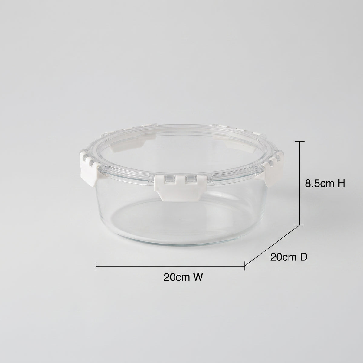 1300ml Round Glass Food Storage Container Box By Zodiya