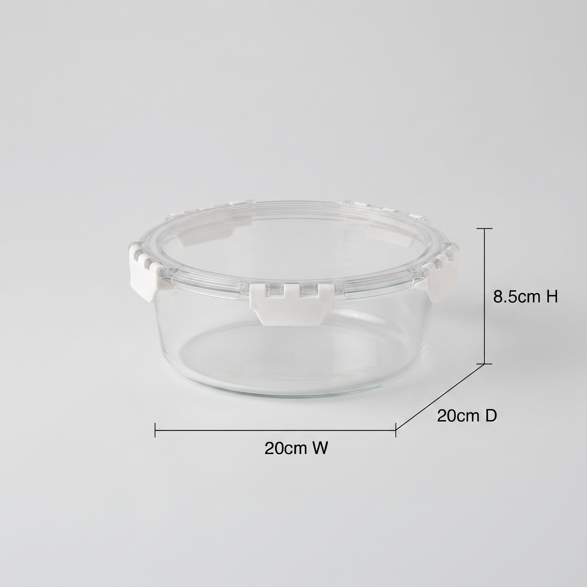 1300ml Round Glass Food Storage Container Box By Zodiya