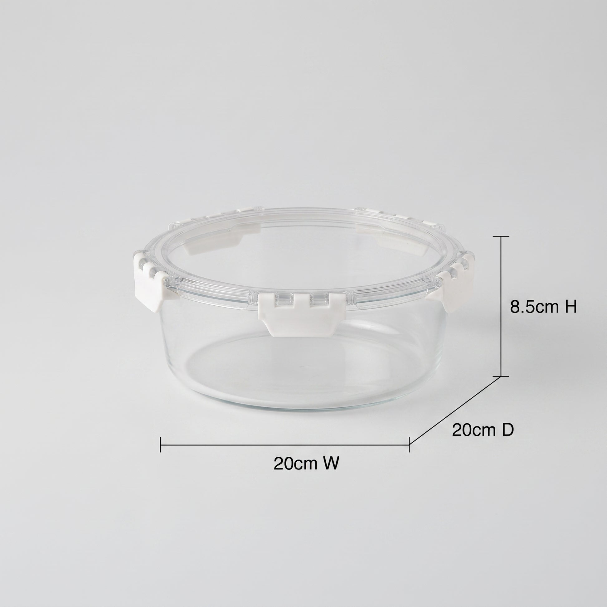 1300ml Round Glass Food Storage Container Box By Zodiya-2
