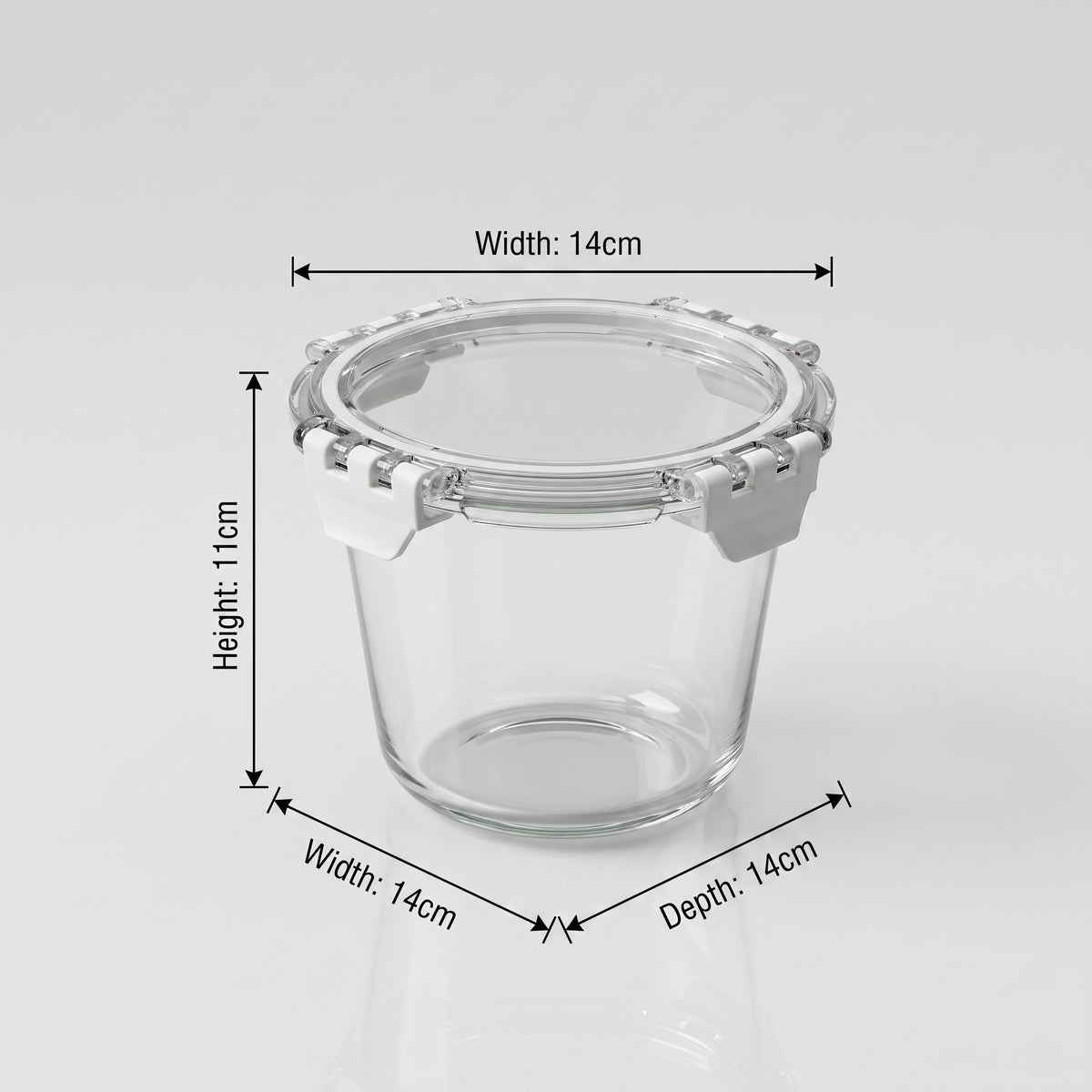 600ml Round Glass Food Storage Container Box By Zodiya