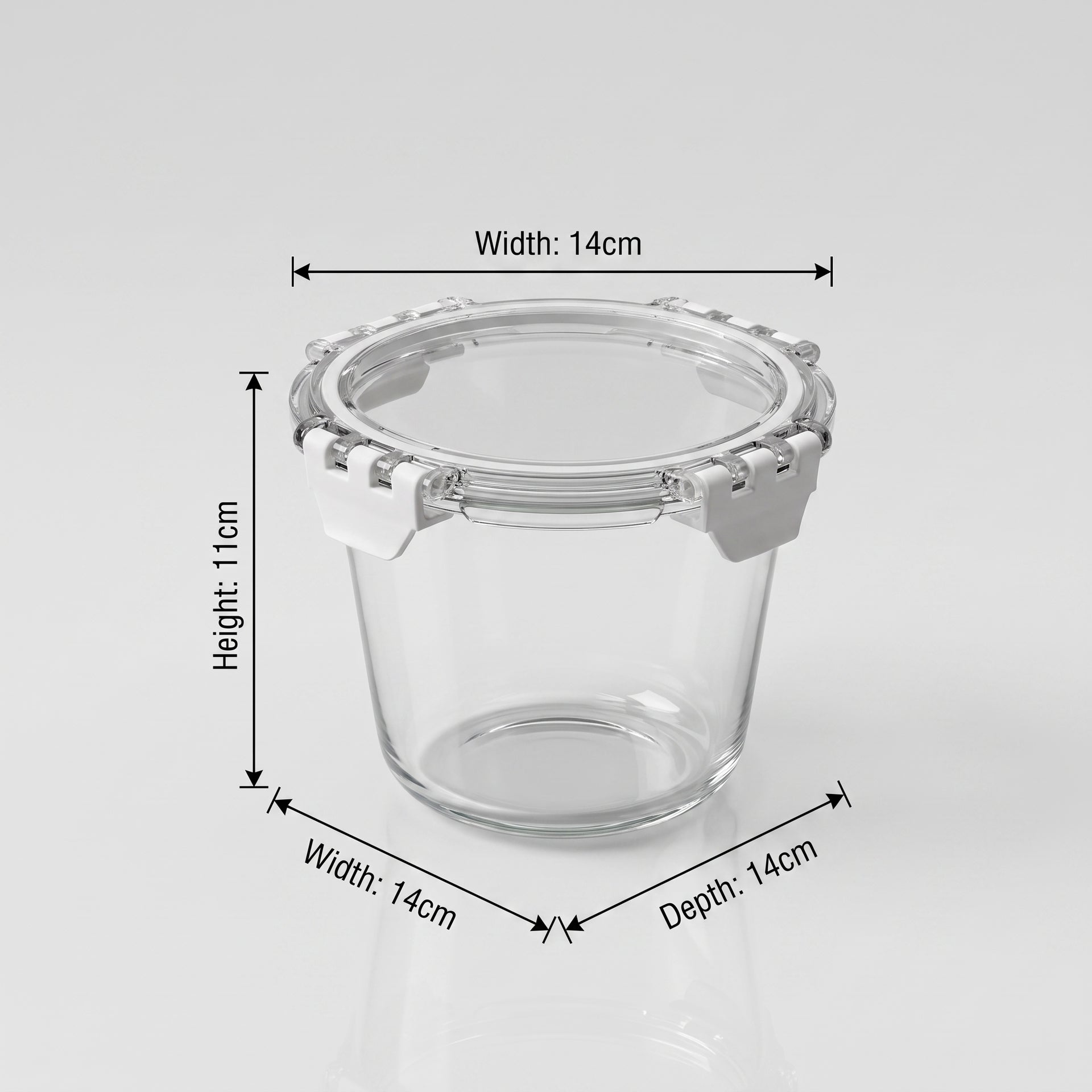 600ml Round Glass Food Storage Container Box By Zodiya
